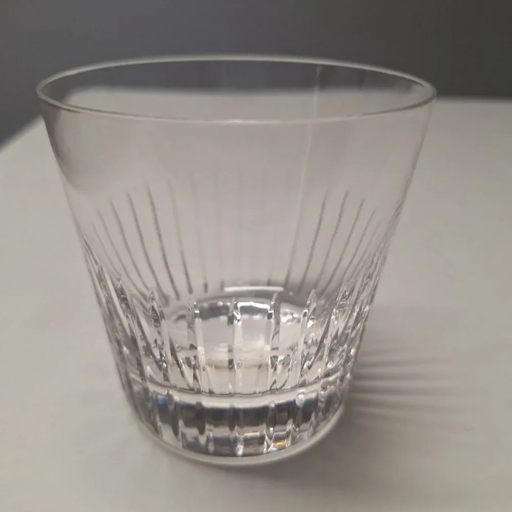 Crystal Maastricht Holland Rock Glass Short 3.5 Inch‎ Clear Vertical Lines